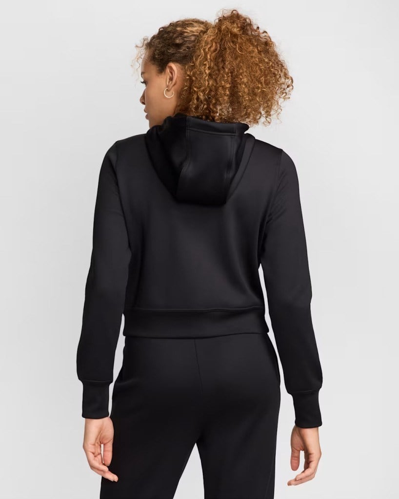 Nike Therma-FIT One FB5216-010 Tam Boy Fermuarlı Kadın Kapüşonlu Üst - Siyah