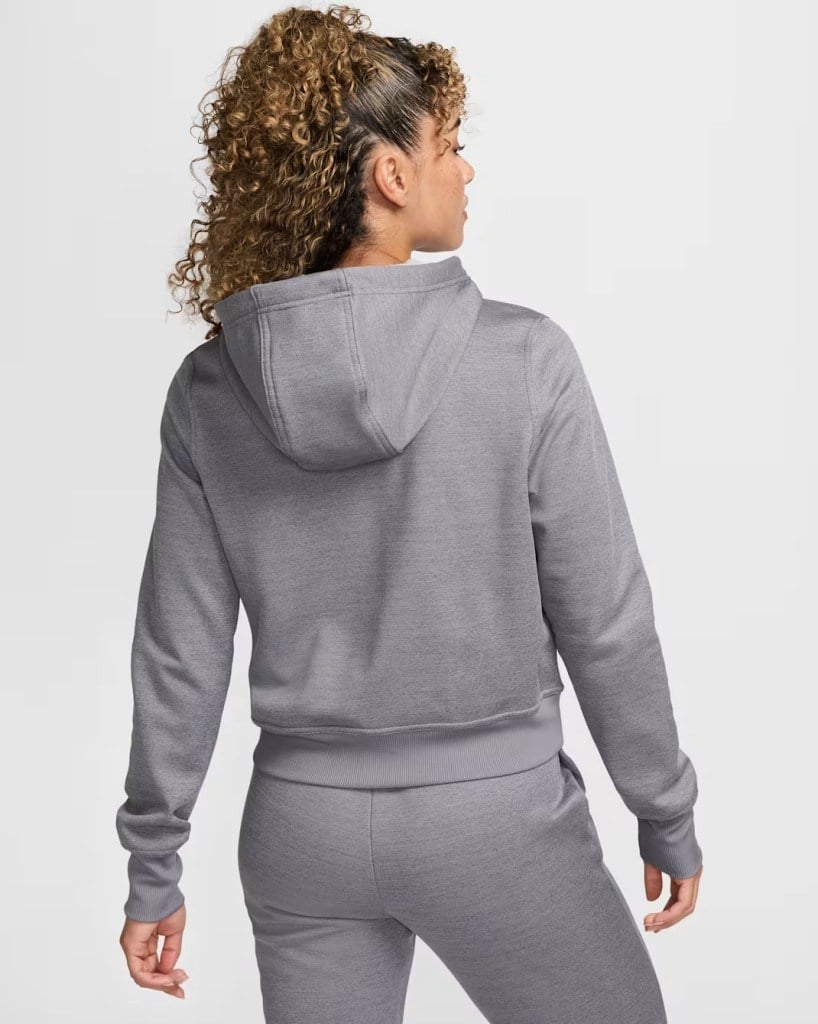 Nike Therma-FIT One FB5216-091 Tam Boy Fermuarlı Kadın Kapüşonlu Üst - Carbon Heather