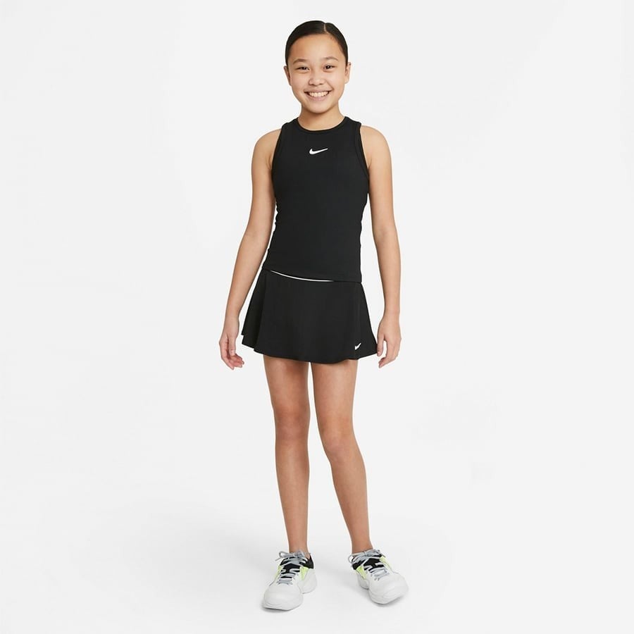 NikeCourt Dri-FIT Victory Kız Çocuk Siyah Tenis Üstü CV7573-010