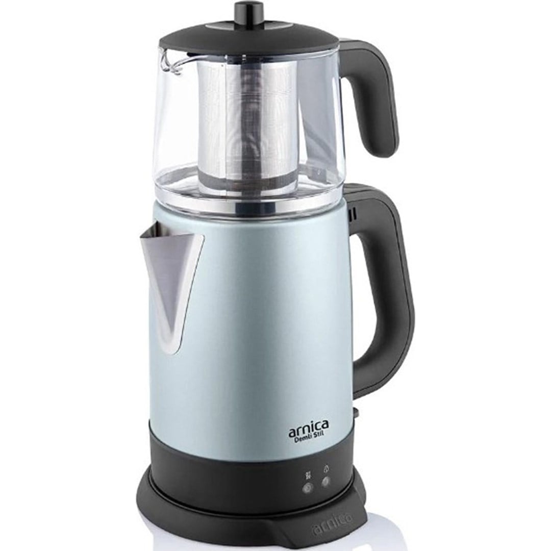 Arnica IH33203 Demli Stil Mint Yeşil Cam Çay Makinası