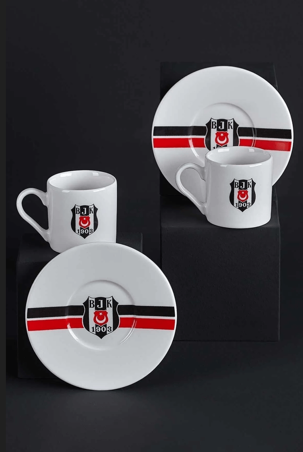 Beşiktaş Çizgili 2 Li Fincan Takımı (Lisanslı)