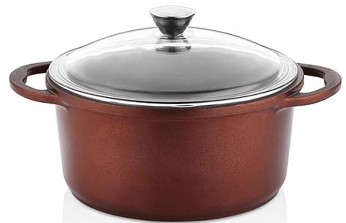 Falez Sedef 22 Cm Döküm Granit Bordo Derin Tencere