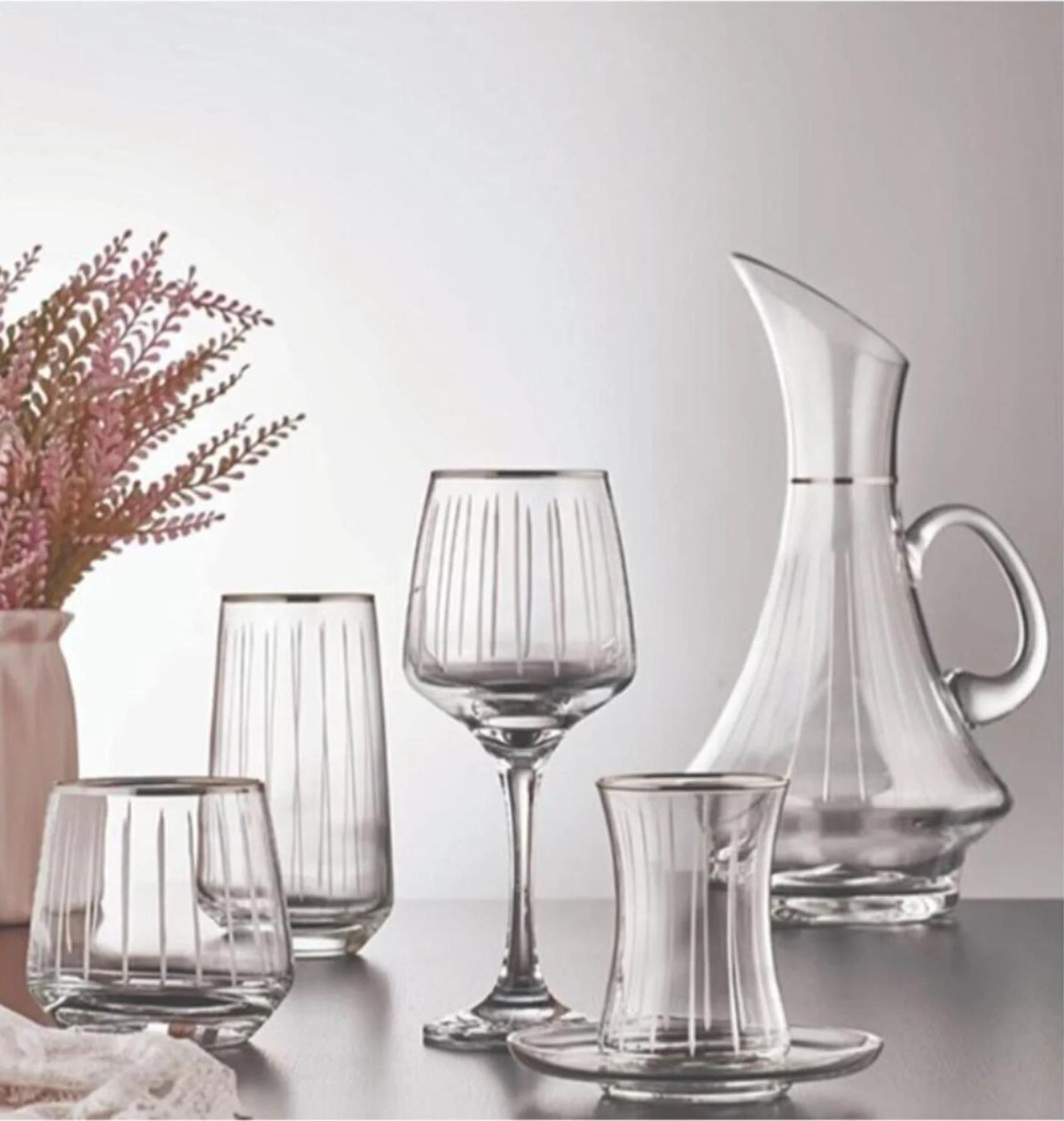 Kahramanlar 5050 Harput Platin 31 Parça Kristal Bardak Setii