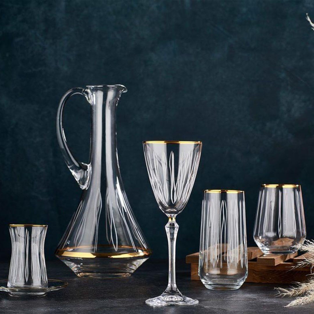 Kahramanlar 5062-P Elit Platin 31 Parça Kristal Bardak Takımı