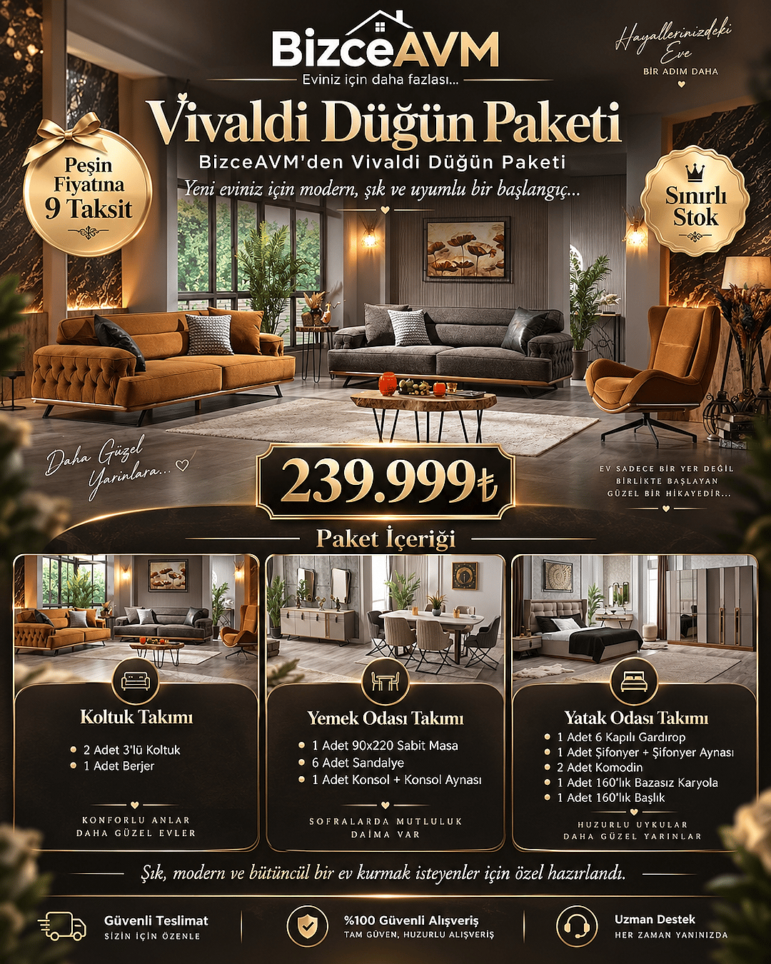 Vivaldi Mobilya Düğün Paketi