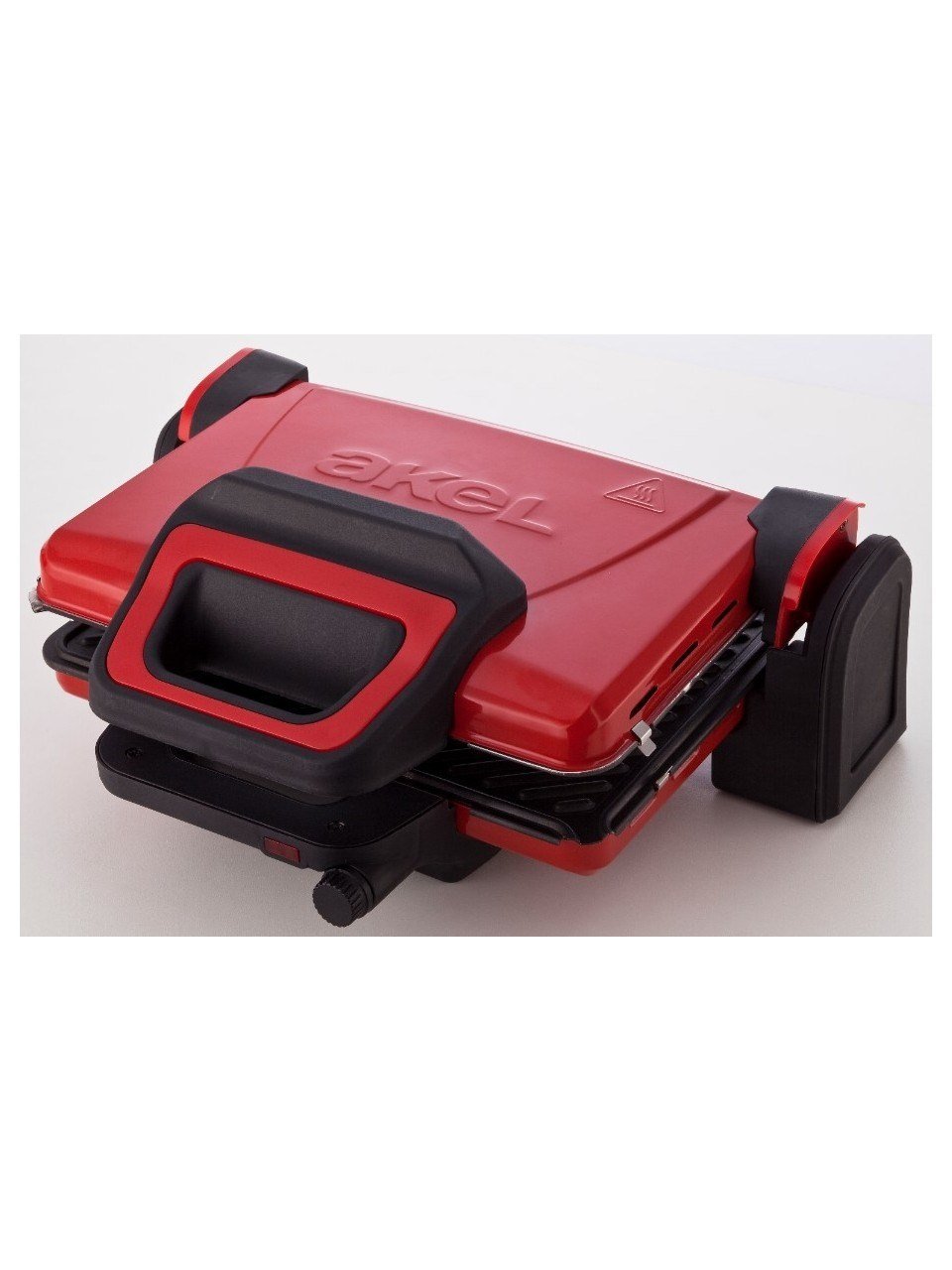 Akel AB680 1600W Kırmızı Tost Makinesi, Termostatlı, Granit Pişirme Yüzeyli
