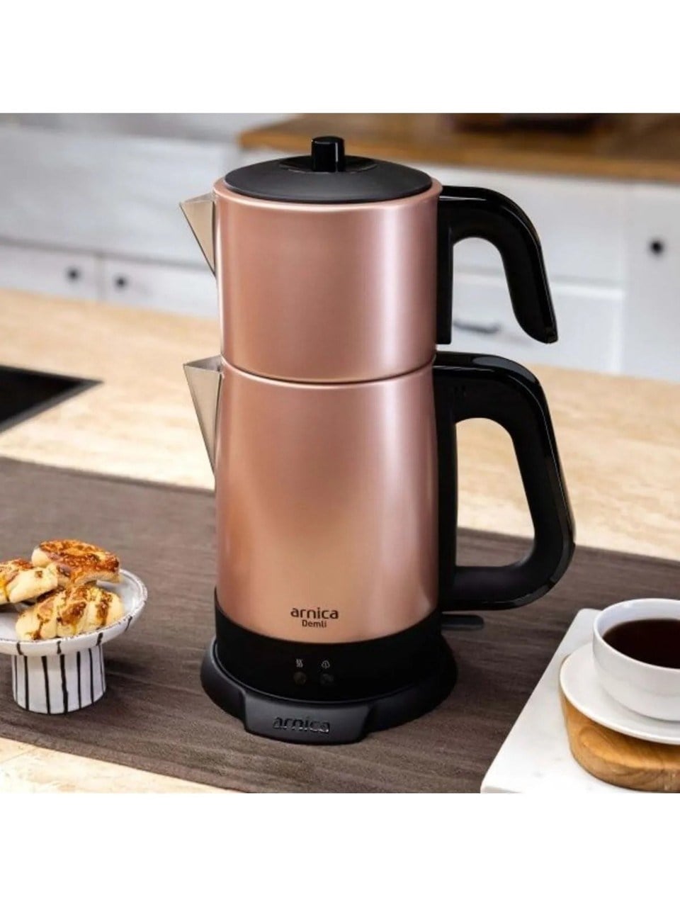 Arnica IH33151 Rose Renkli Demli Çay Makinası 1.5 L Çelik Malzeme ile Şık Tasarım