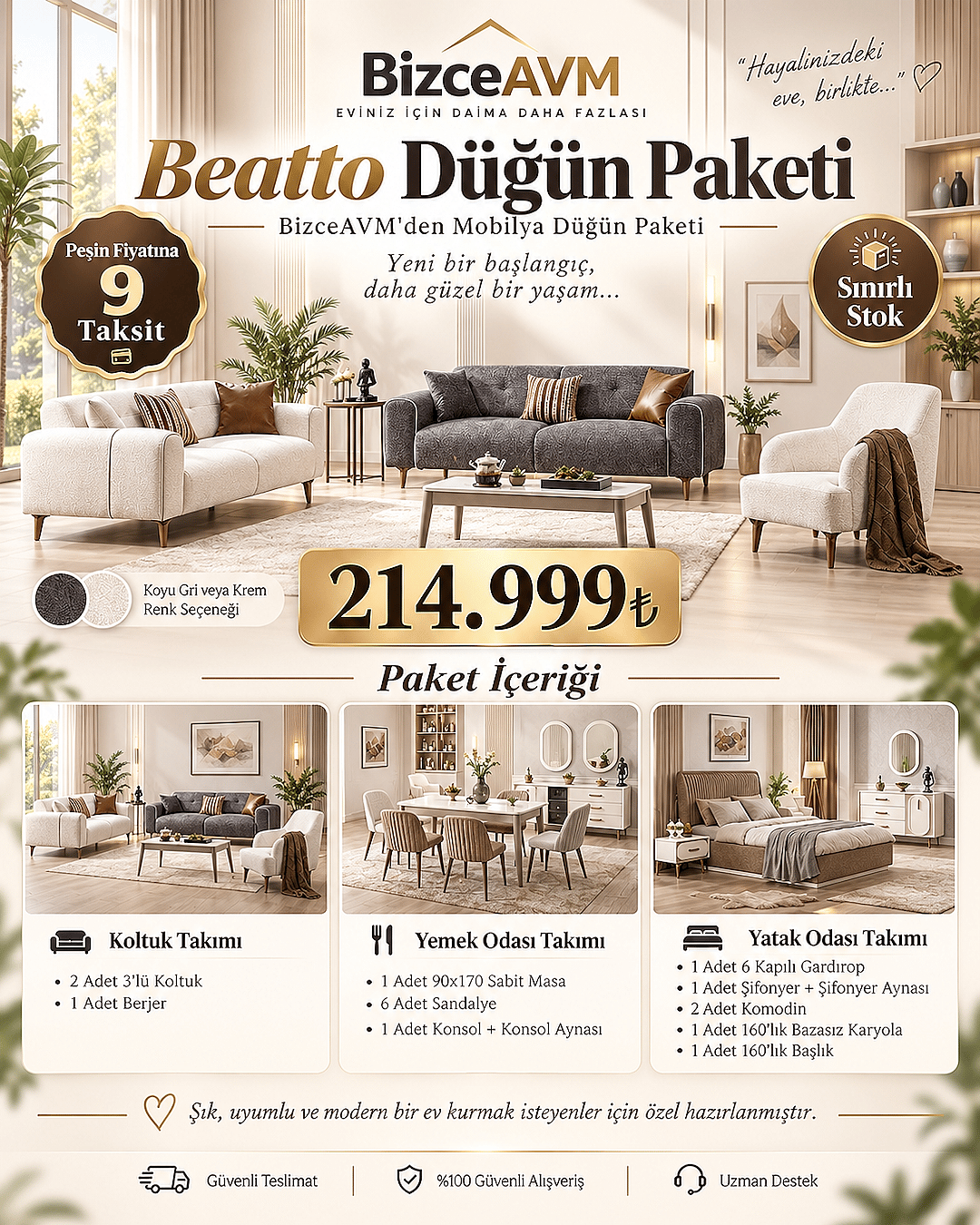 Beatto Mobilya Düğün Paketi