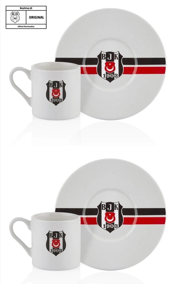 Beşiktaş Çizgili 2 Li Fincan Takımı (Lisanslı)