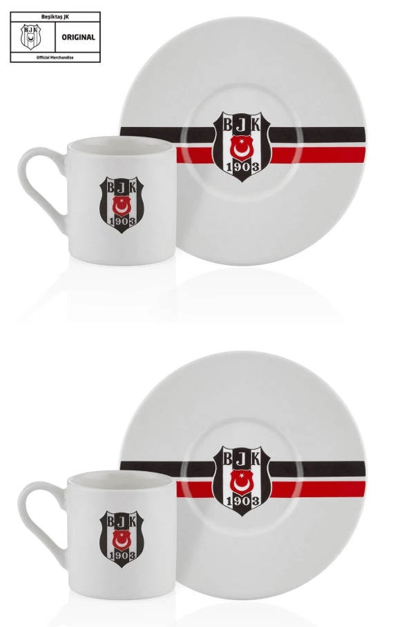 Beşiktaş Çizgili 2 Li Fincan Takımı (Lisanslı)