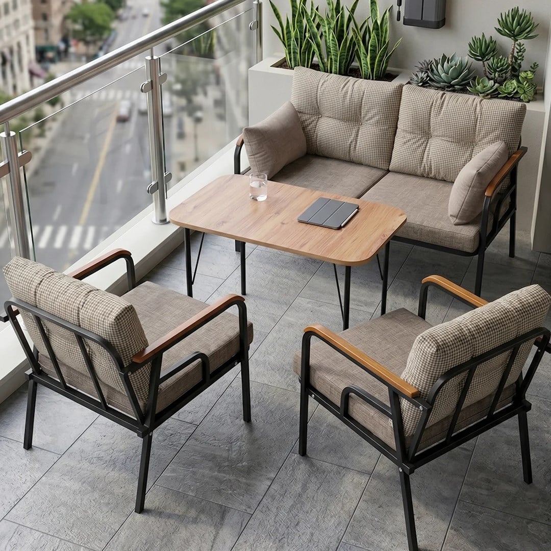 Ekon Cappucino 2+1+1 Bahçe Balkon Takımı