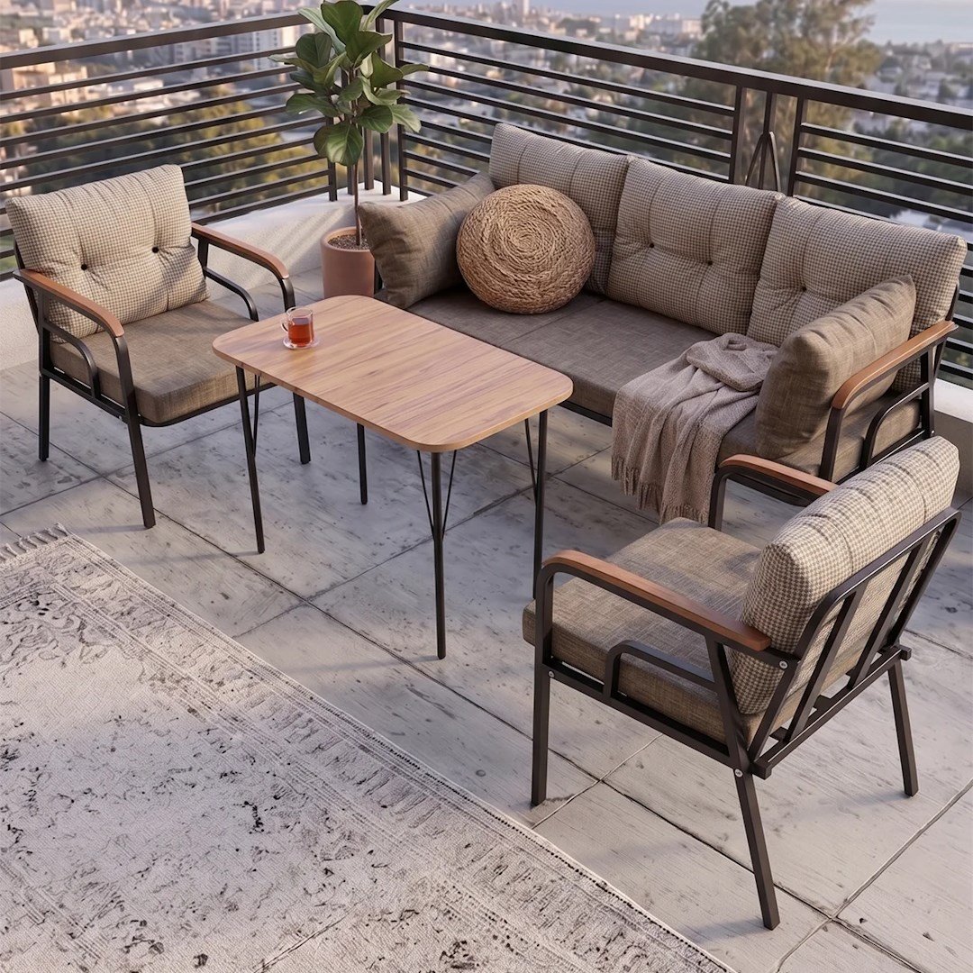 Ekon Cappucino 3+1+1 Bahçe Balkon Takımı