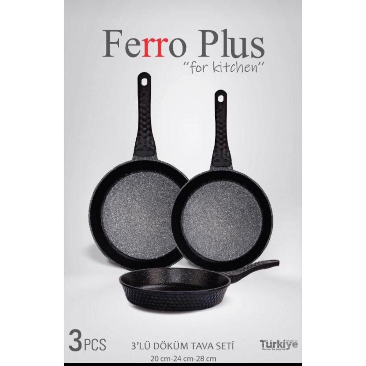 Ferro Plus Siyah 3Lü Döküm Tava Seti