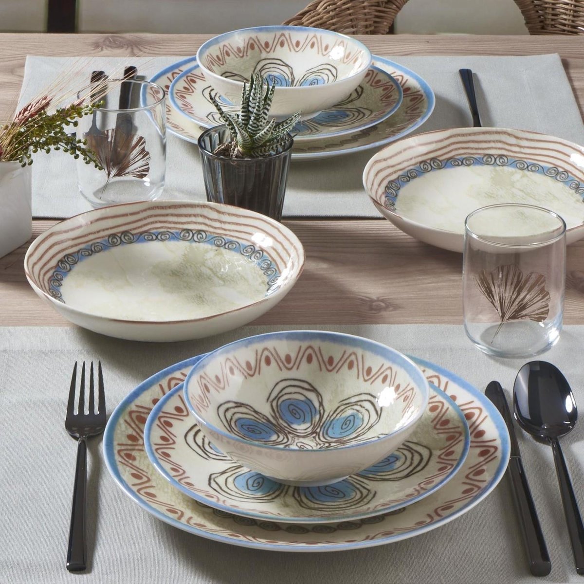 Güral Porselen Atina 24 Parça 6 Kişilik Bone Yemek Takımı 21391