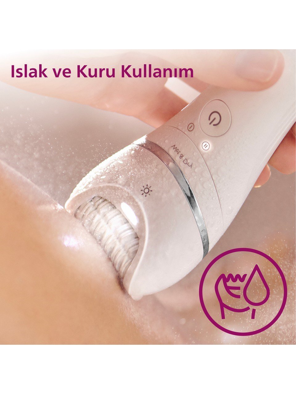Philips BRE700/05 Epilatör (Yüz+Koltuk altı+Bikini Bölgesi+Bacak)Islak-Kuru,Işıklı,Kablosuz
