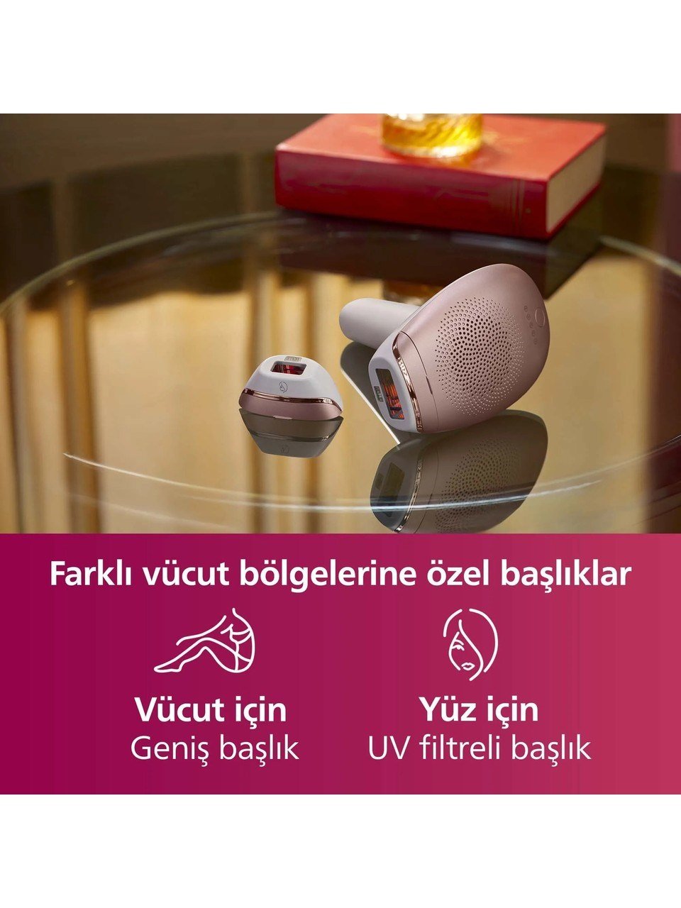 Philips Lumea 7000 Serisi SC1997/00 IPL Tüy Alma,Vücut ve Yüz için 2 Başlık,Çanta