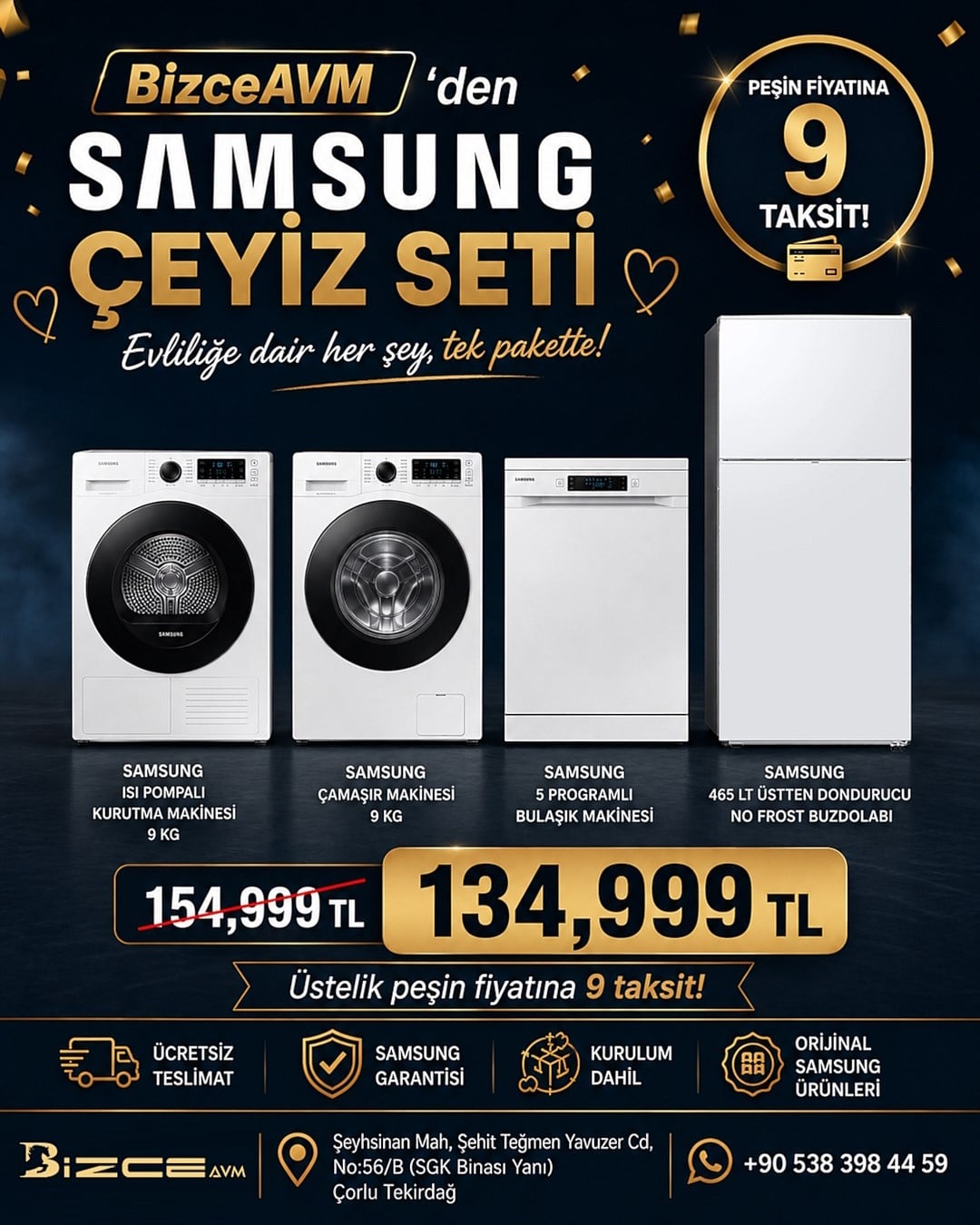 Samsung 4'lü Beyaz Eşya Düğün Paketi