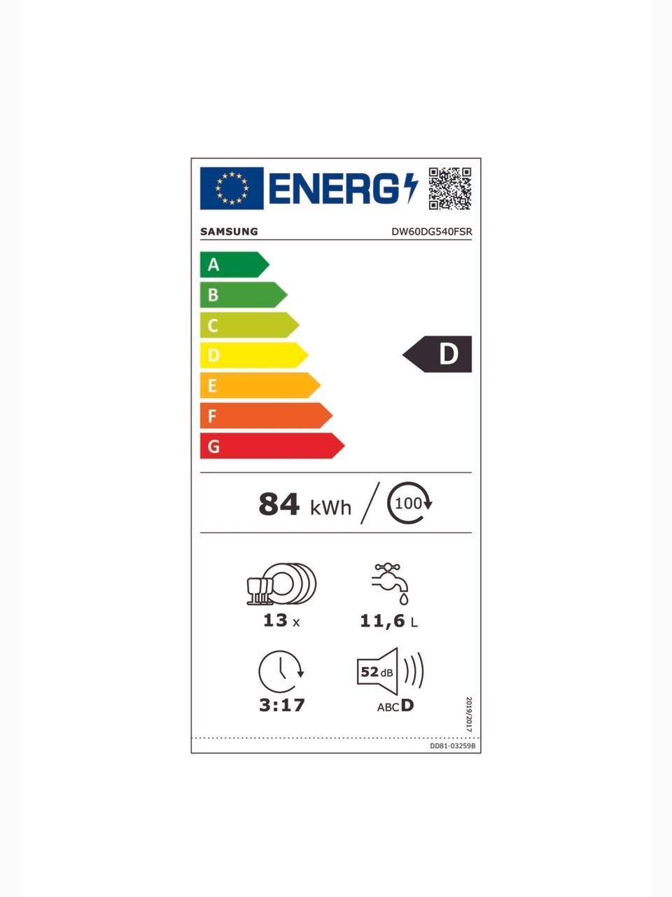 Samsung DW60DG540FSR/TR 4 Programlı Bulaşık Makinesi