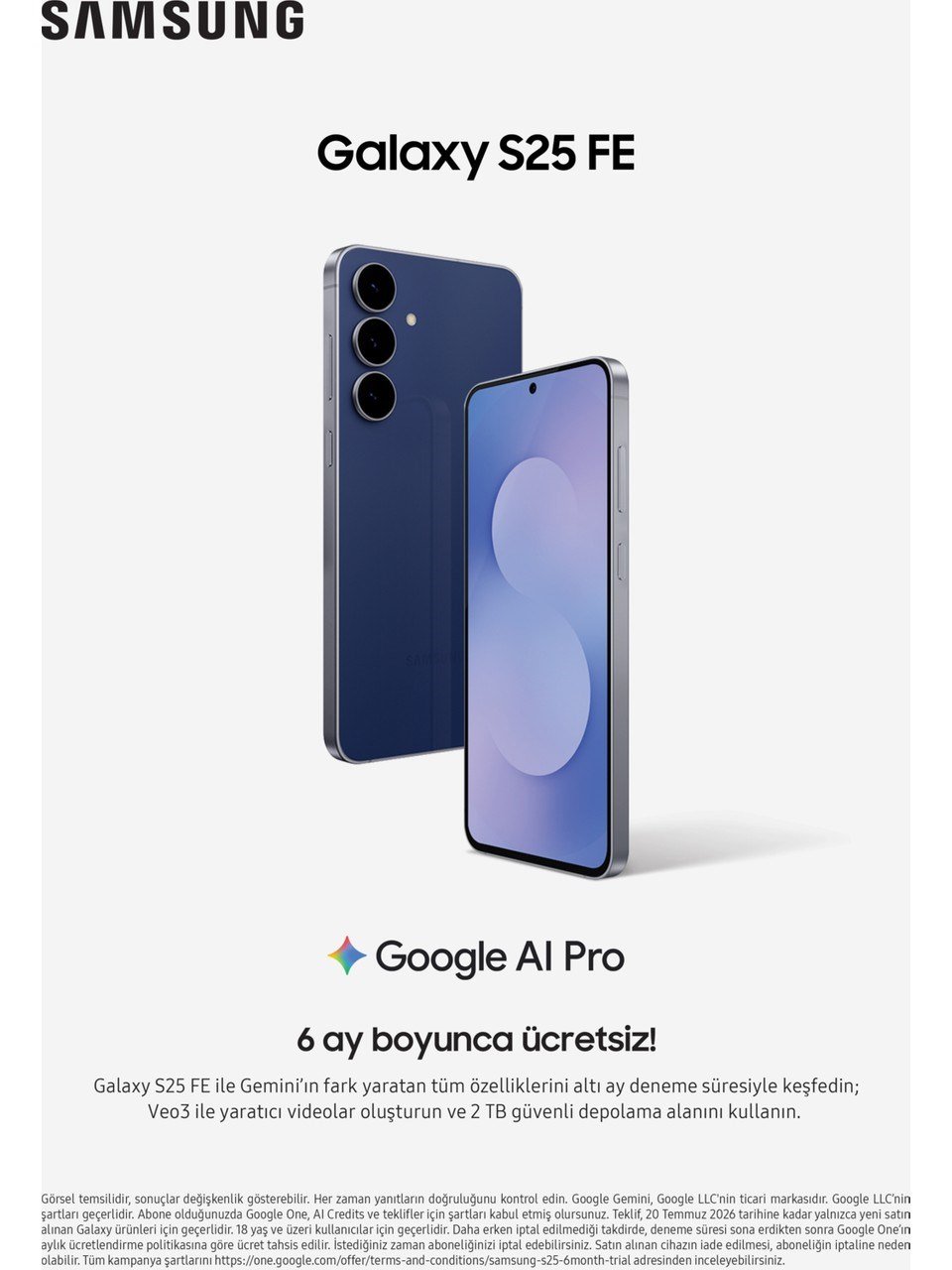 Samsung Galaxy S25 Fe 256 GB 8 GB Ram (Samsung Türkiye Garantili) Gece Siyahı