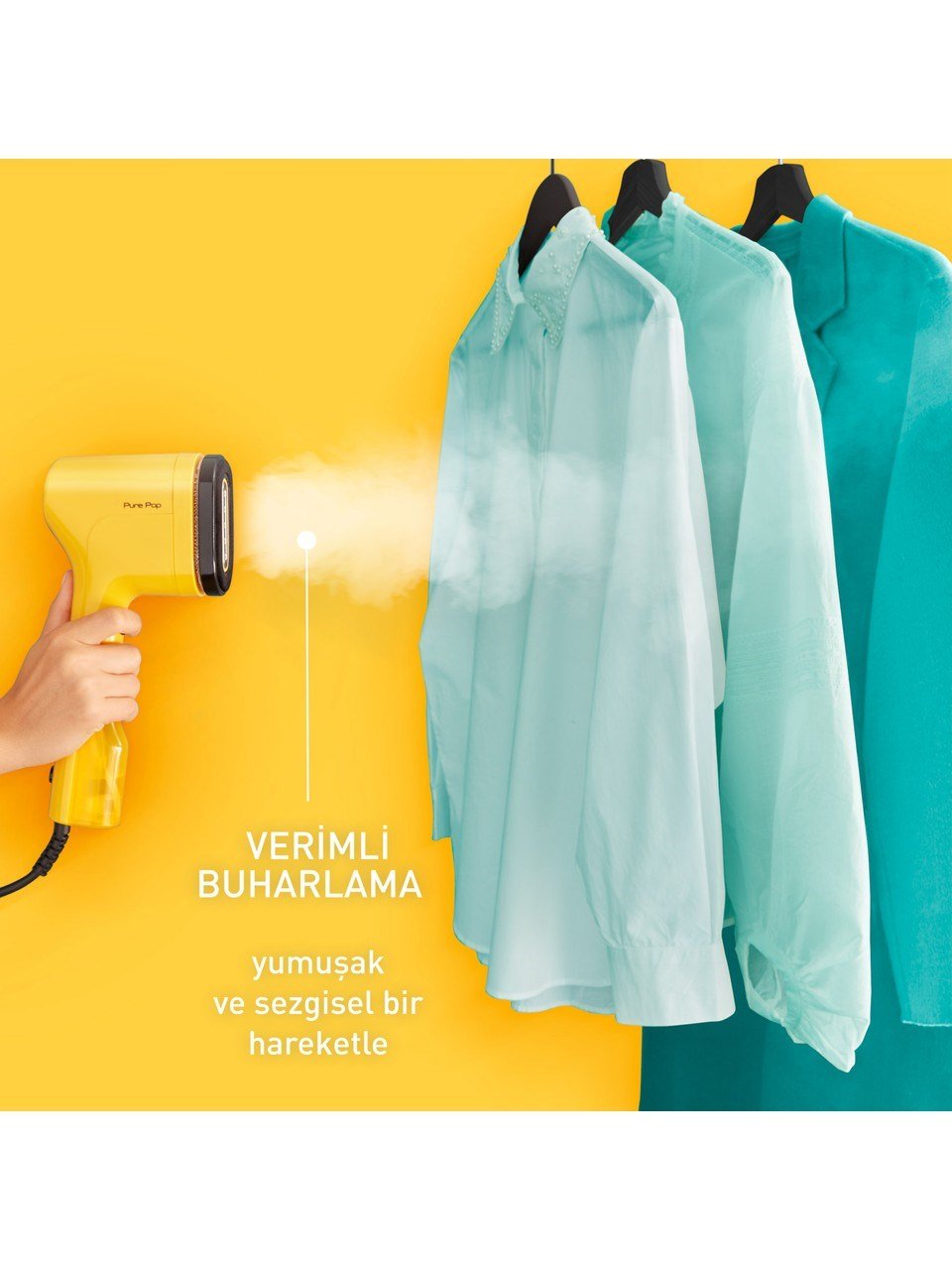 Tefal DT2026 Pure Pop Sarı Buharlı Düzleştirici Ütü