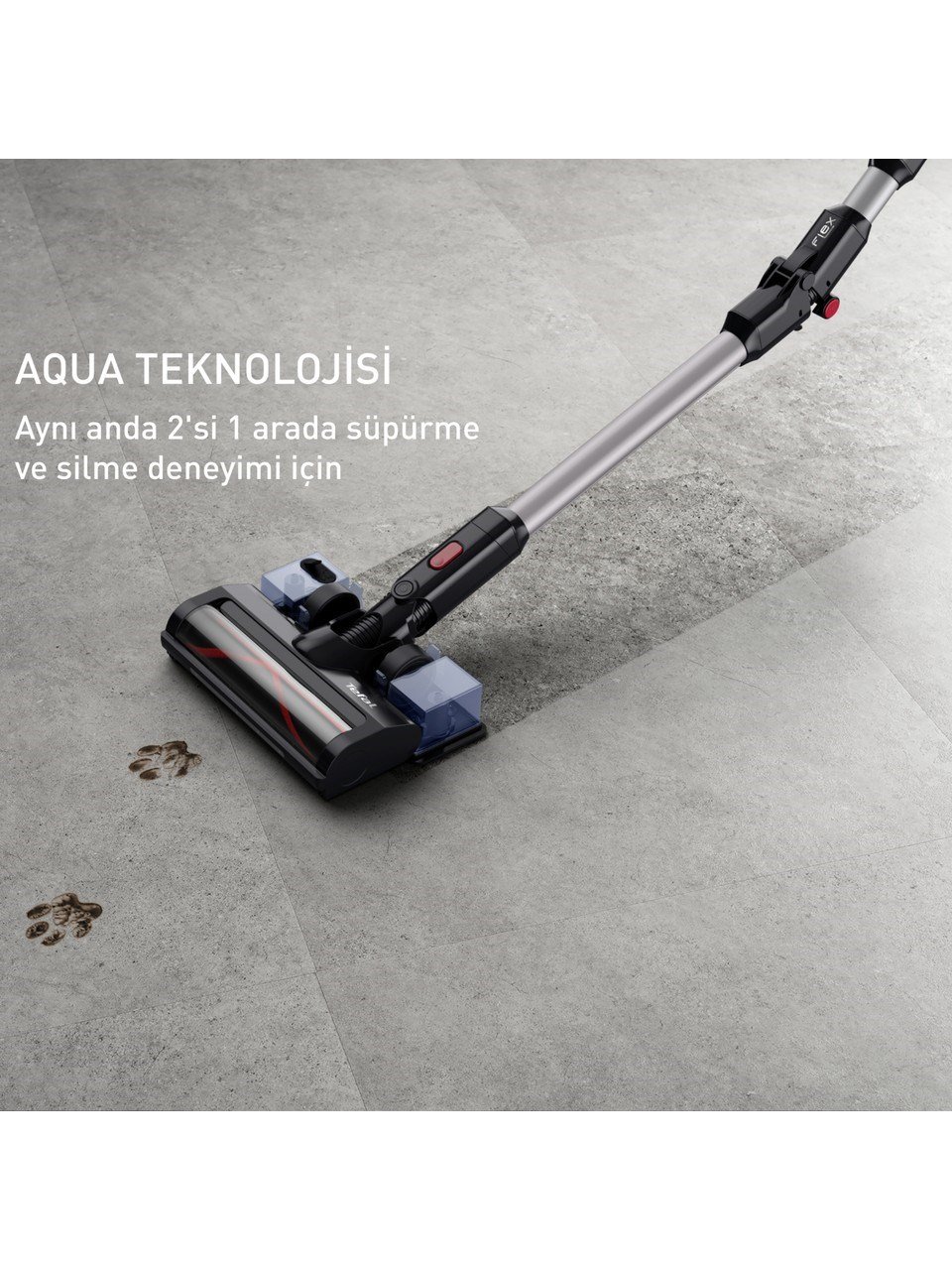 Tefal TY6T90TR X-Force Flex 8.60 Max Aqua Kablosuz Şarjlı Dikey Süpürge