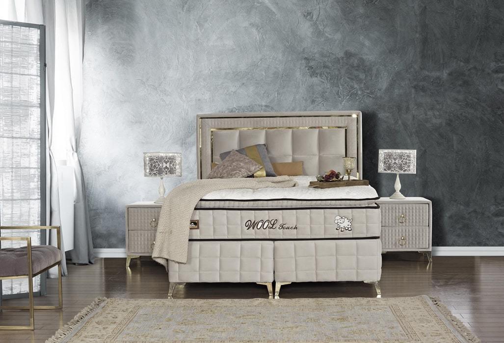 Wool Touch Pedli Koyun Yünü Torba ve Paket Yaylı Ortopedik Yatak Seti