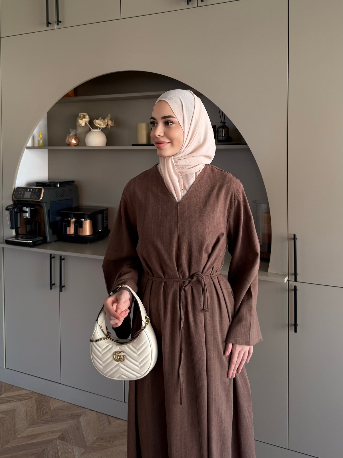 Rima Keten Elbise Beyaz (4527)