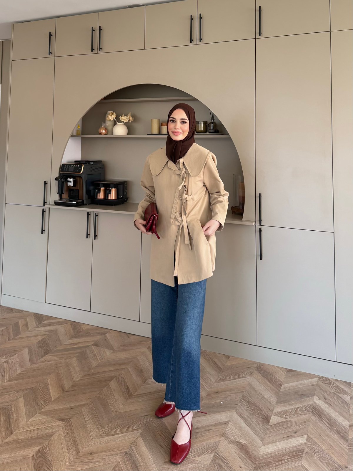 Adel Bebe Yaka Trenç Camel (0060)