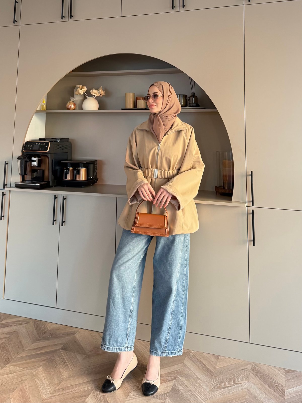 Alara Fermuarlı Trenç Camel (4561)