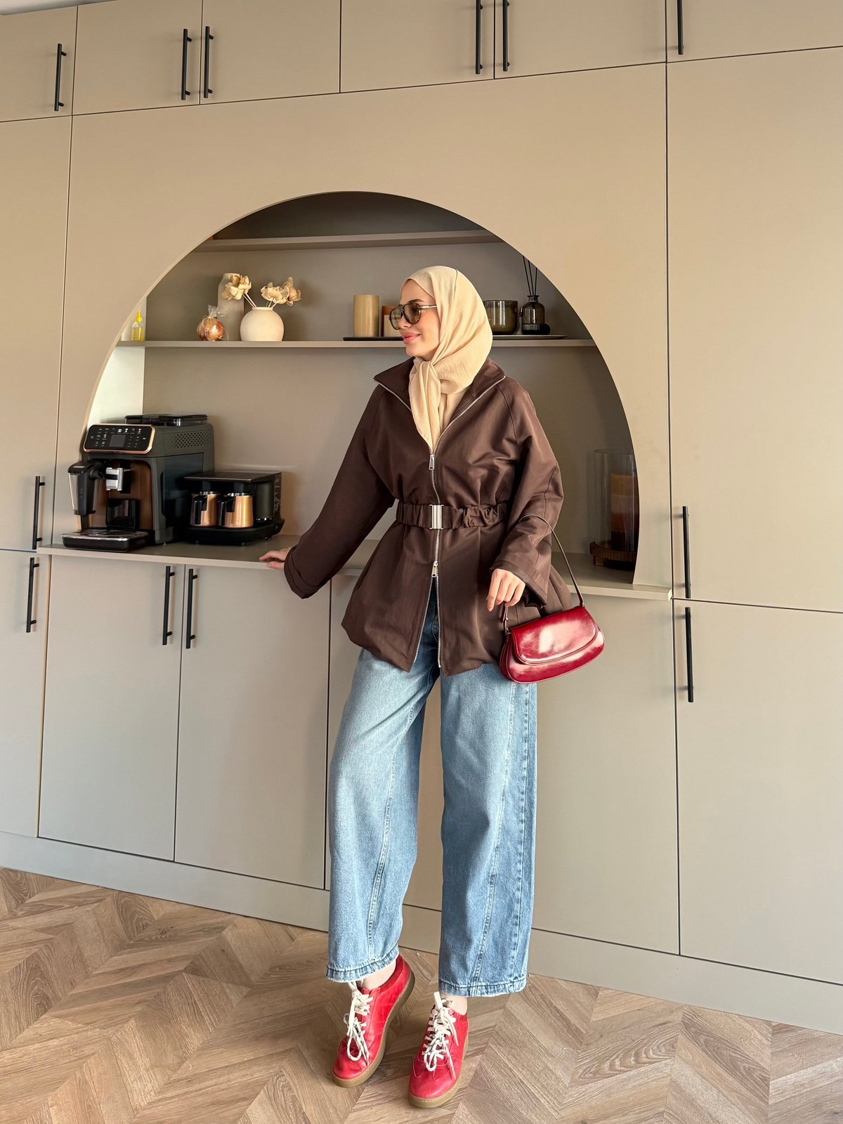 Alara Fermuarlı Trenç Kahve (4561)