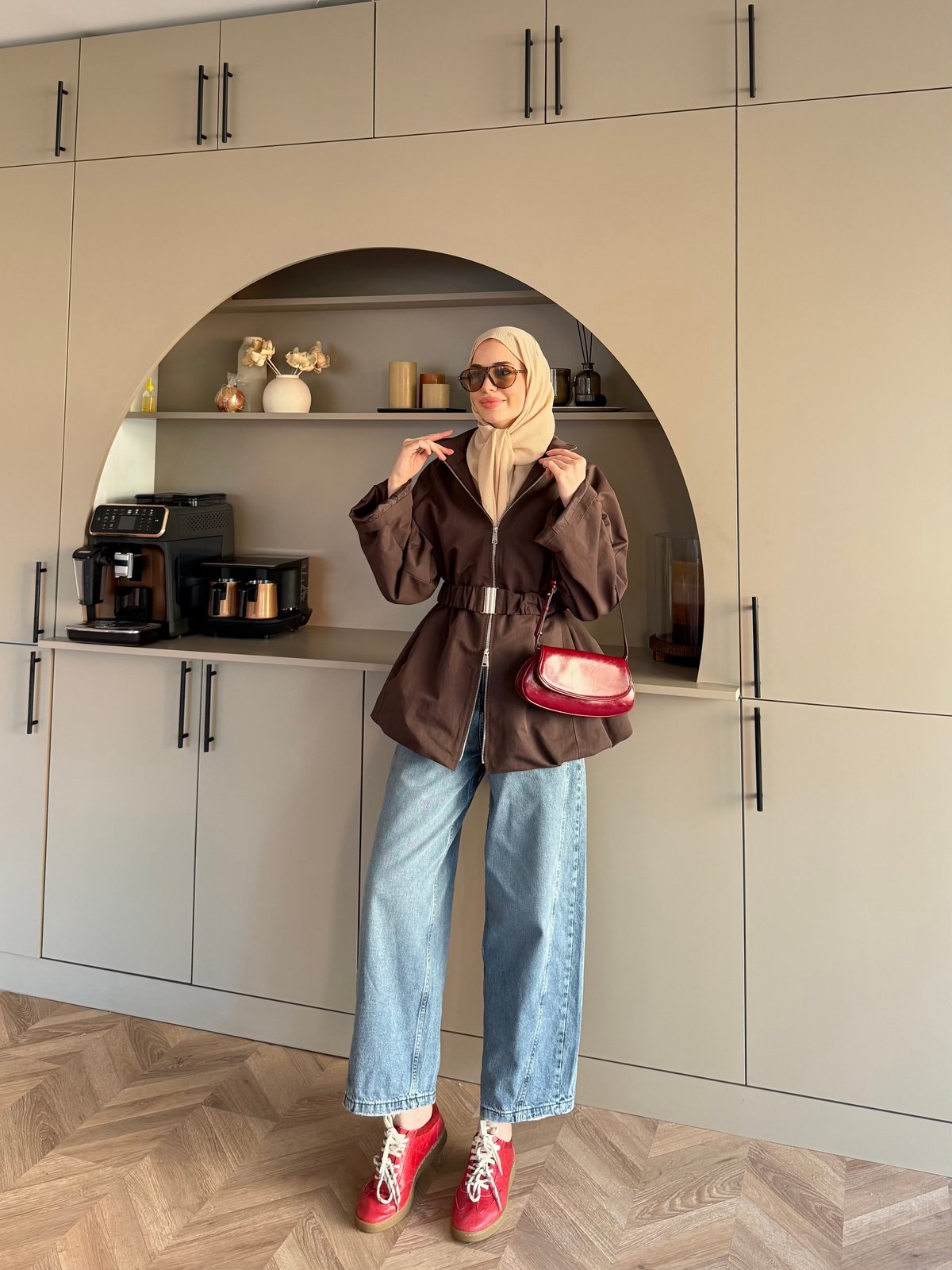 Alara Fermuarlı Trenç Kahve (4561)