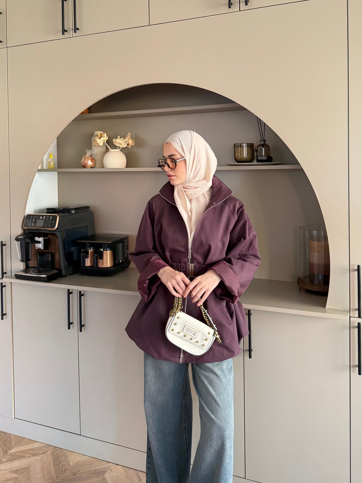 Alara Fermuarlı Trenç Mürdüm (4561)