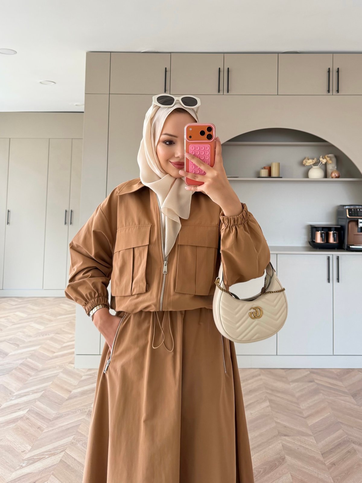 Aley Etekli Ceketli Takım Camel (4577)