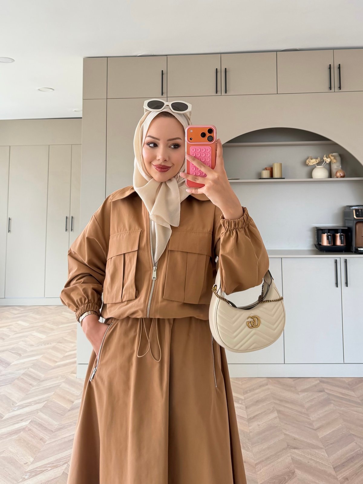 Aley Etekli Ceketli Takım Camel (4577)