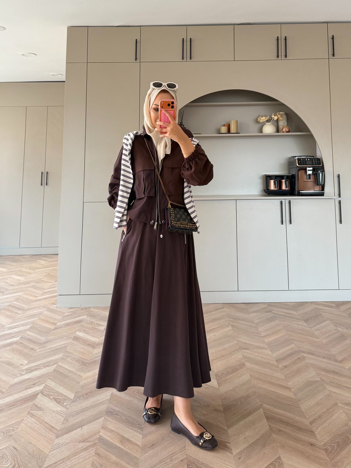 Aley Ceketli Etekli Takım Kahve (4577)