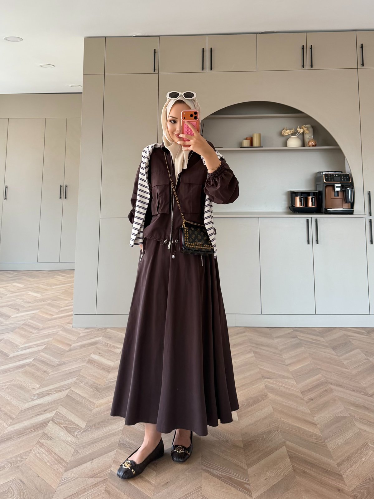 Aley Ceketli Etekli Takım Kahve (4577)