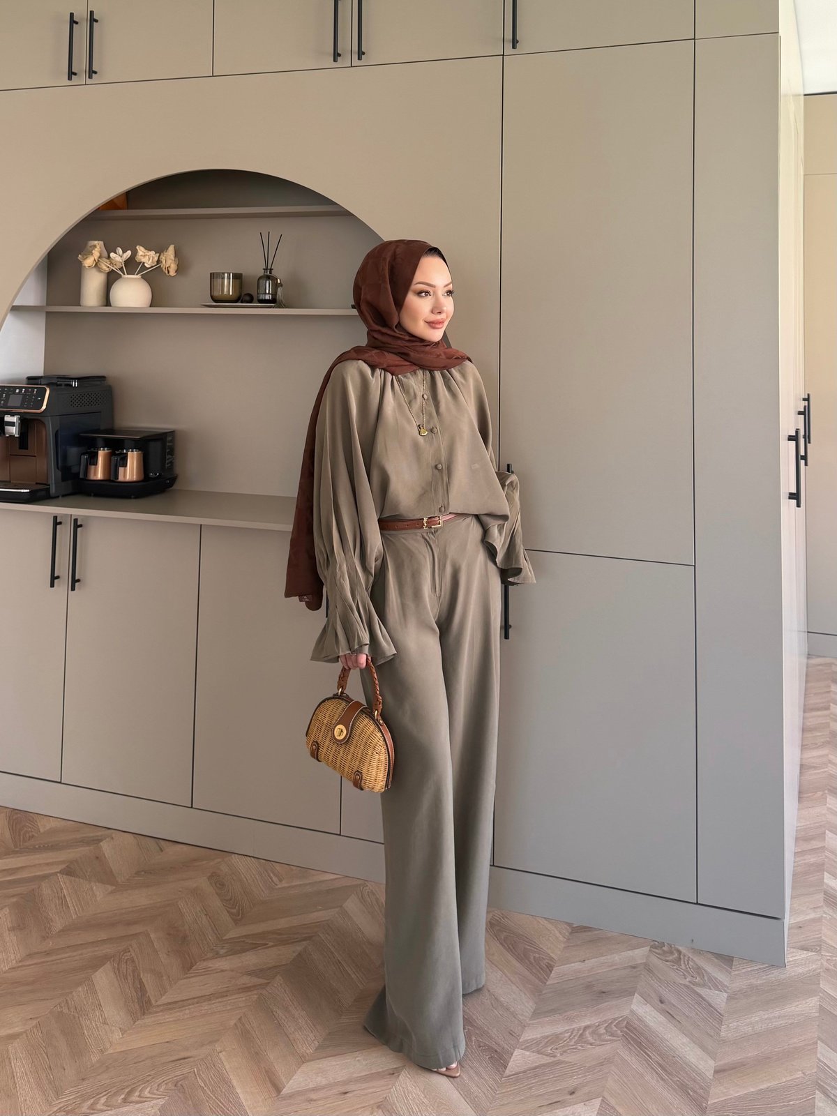 Allow Düğmeli Pantolonlu Takım Haki (3079)