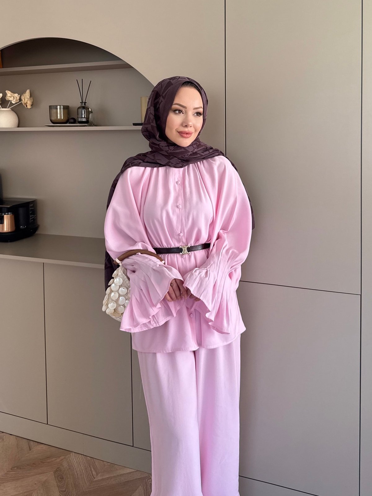 Allow Düğmeli Pantolonlu Takım Pembe (3079)