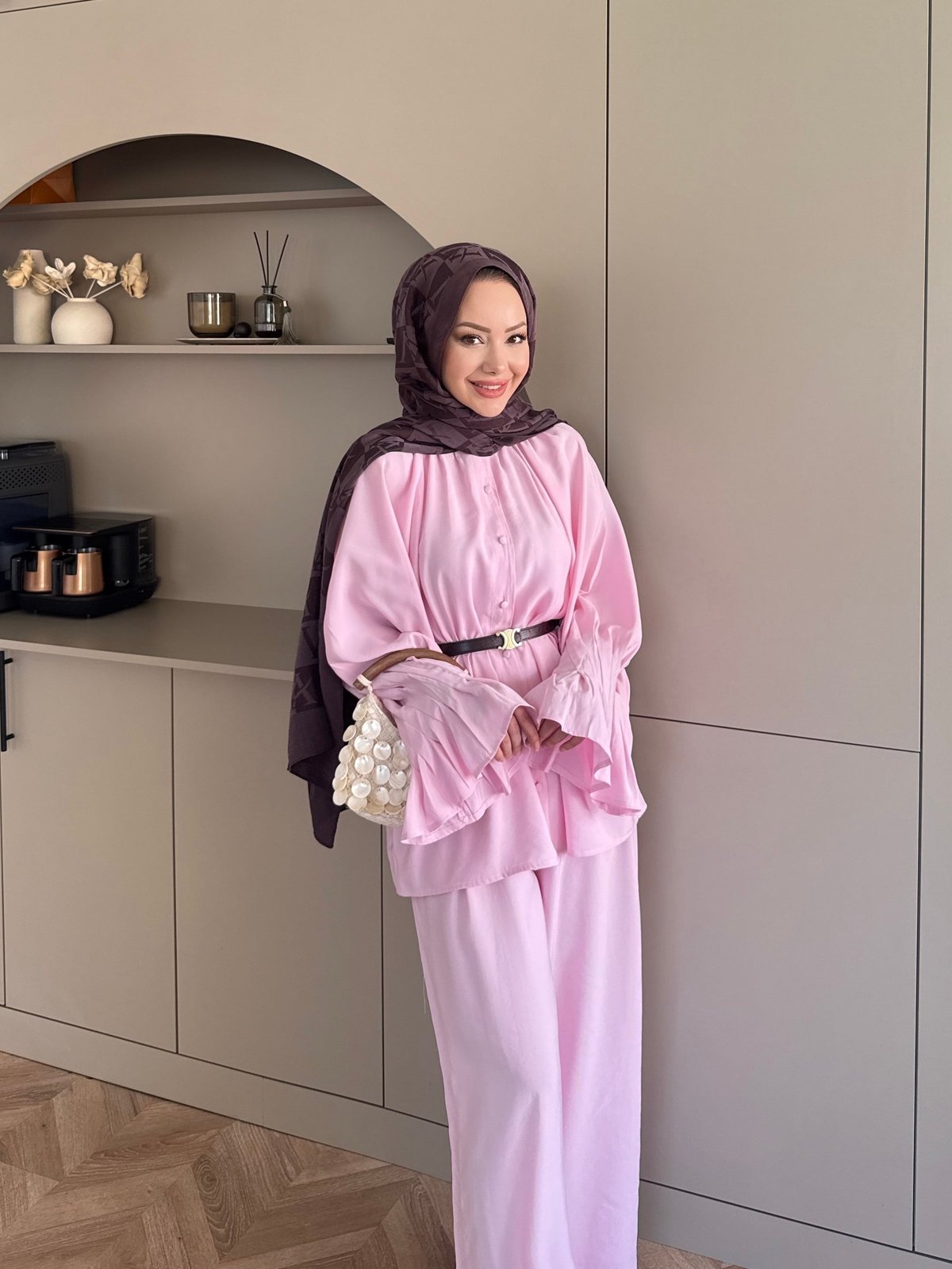 Allow Düğmeli Pantolonlu Takım Pembe (3079)