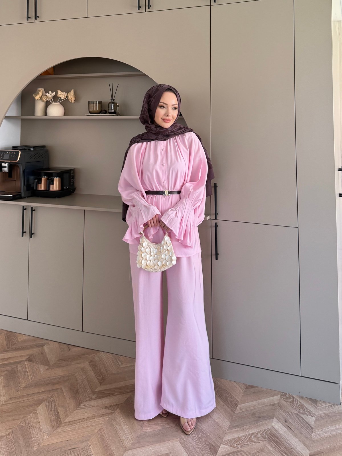 Allow Düğmeli Pantolonlu Takım Pembe (3079)
