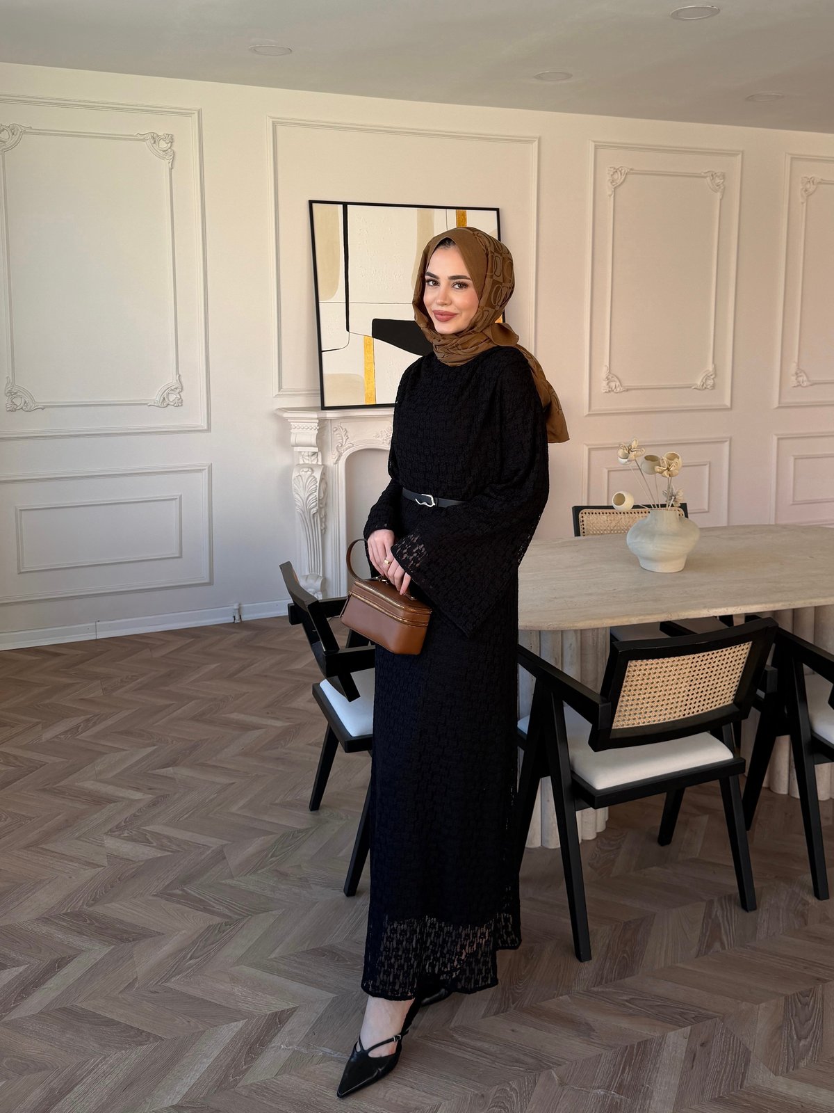 Allure Dantel Elbise Siyah (4465)