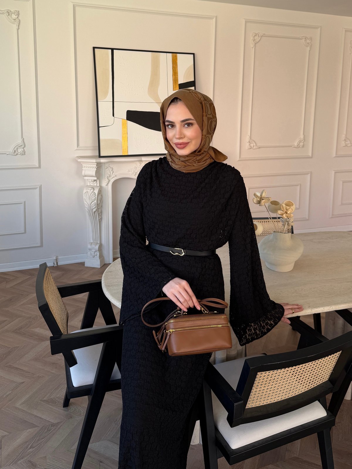 Allure Dantel Elbise Siyah (4465)