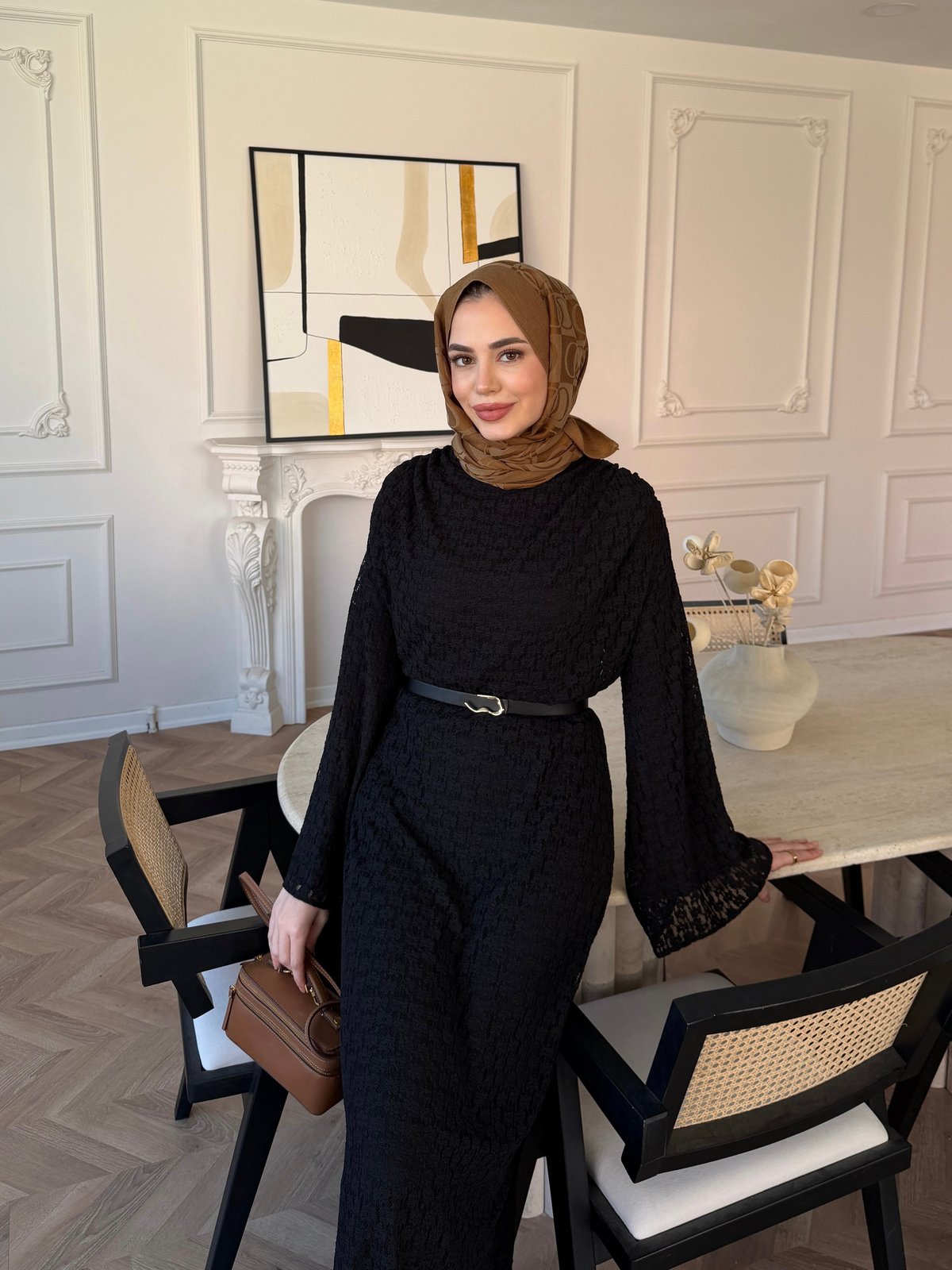 Allure Dantel Elbise Siyah (4465)