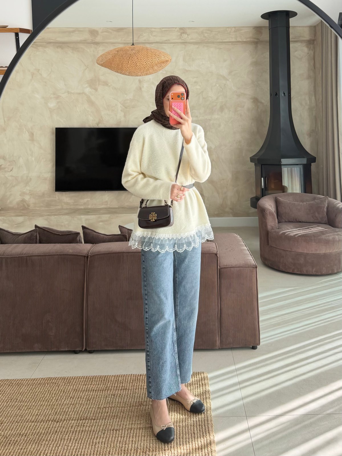 Alya Dantel Detaylı Angora Kazak Ekru (2915)