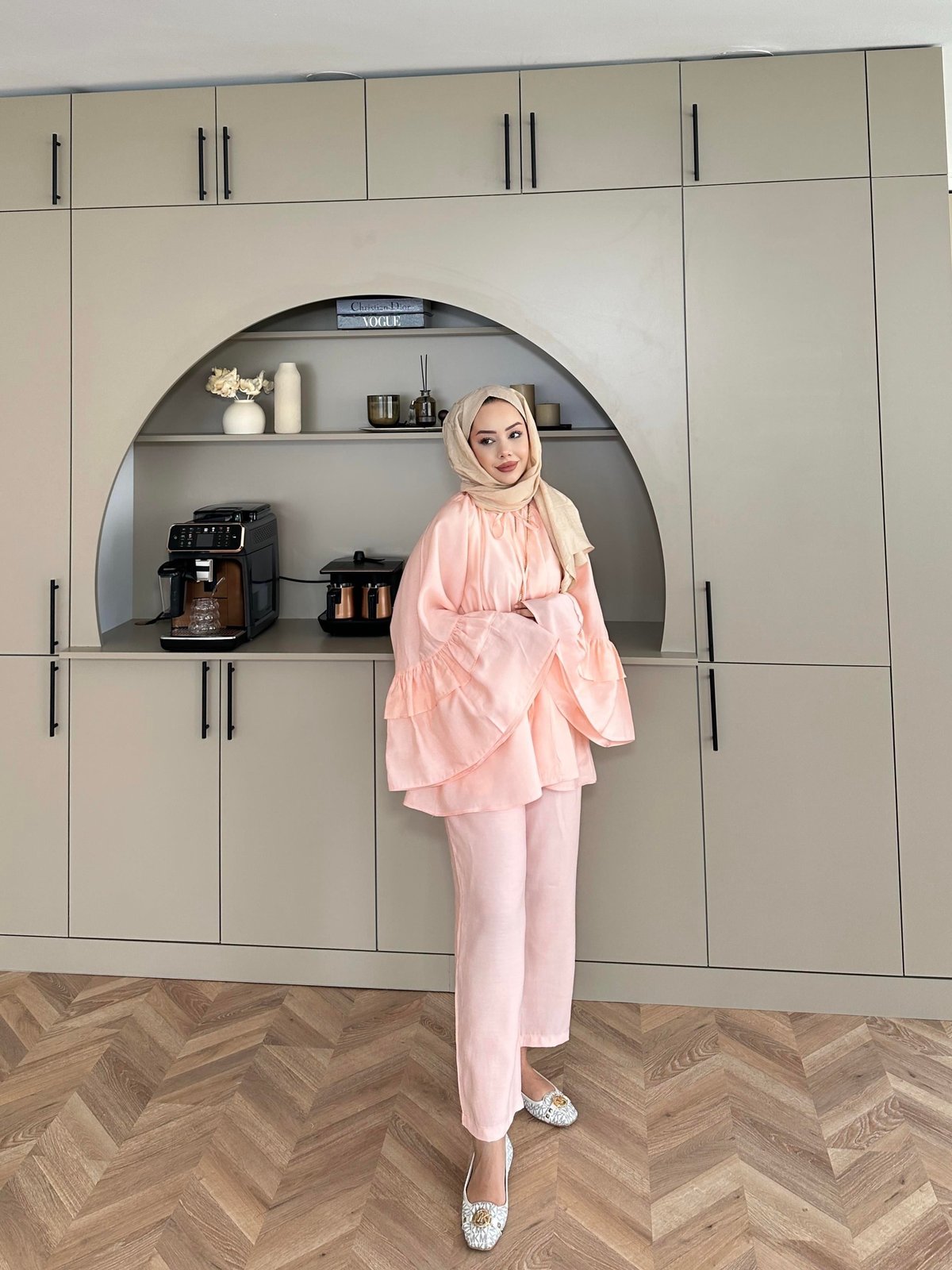Amaris Pantolonlu Takım Toz Pembe