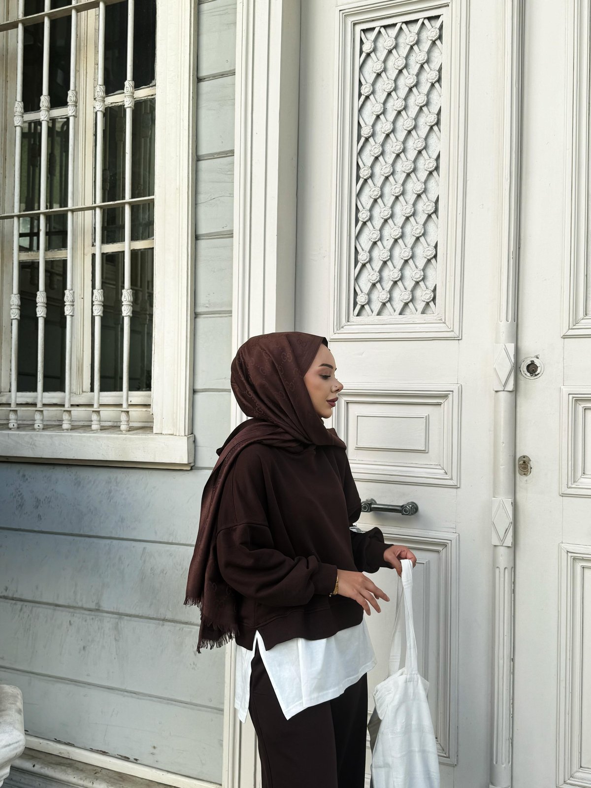 Amy Kapüşonlu Eşofman Takım Kahverengi