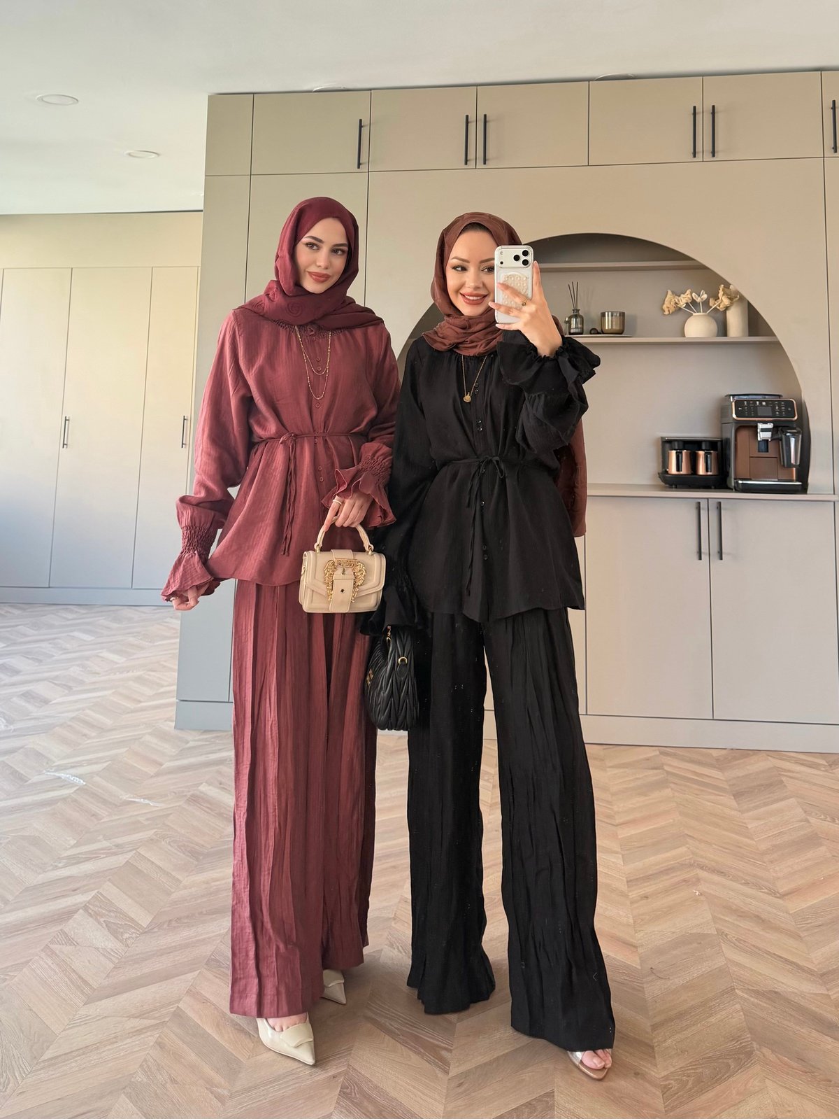 Aslin Düğmeli Pantolonlu Takım Kiremit (3072)