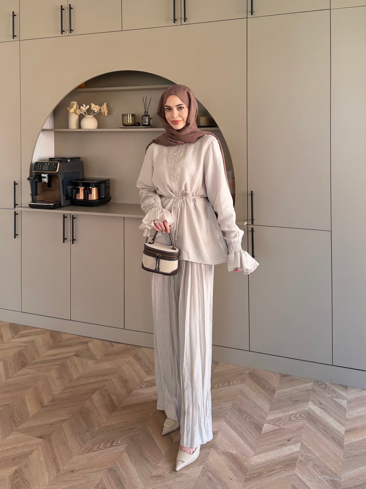 Aslin Düğmeli Pantolonlu Takım Taş (3072)