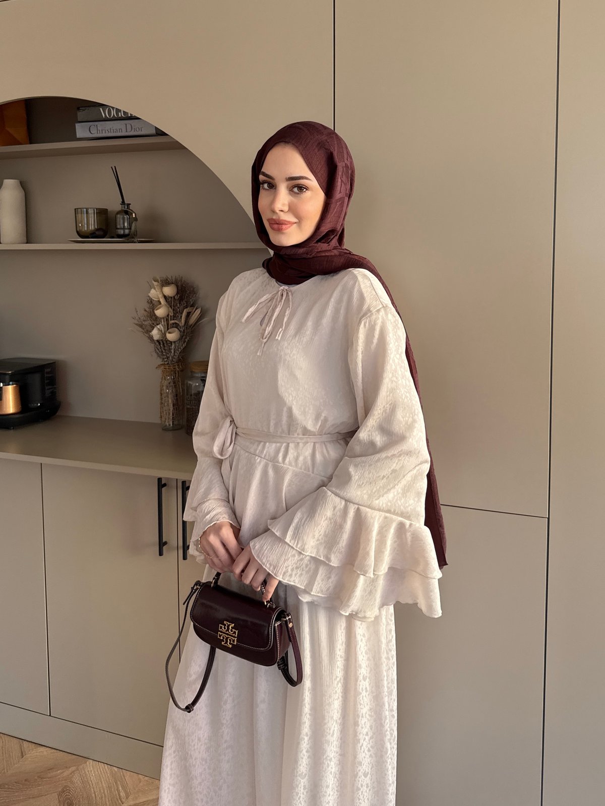 Asmila Yoryo Şifon Kat Kat Pantolonlu Takım Taş (8221)