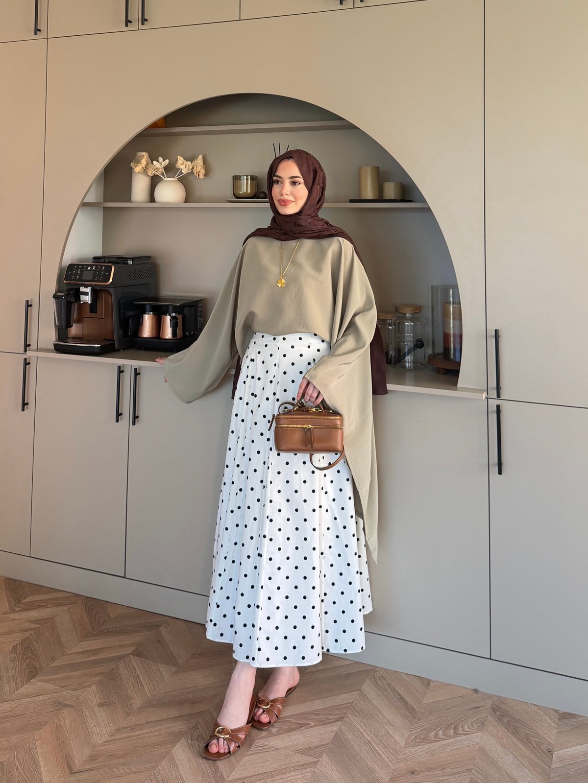 Asya Asimetrik Kesim Bluz Haki (4509)